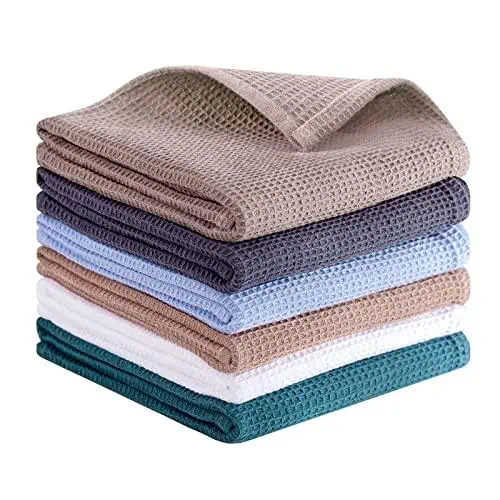 QUILTINA Dish Towels Set,100% Cotton Waffle Weave...