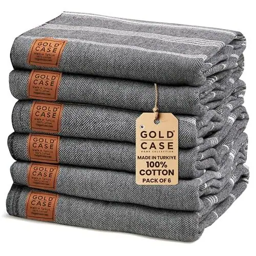 Gold CASE LYCIA Turkish Beach Towel Set of 6 –...