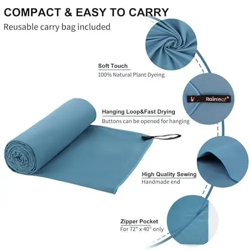 Rainleaf Microfiber Towel Perfect Travel & gym &...