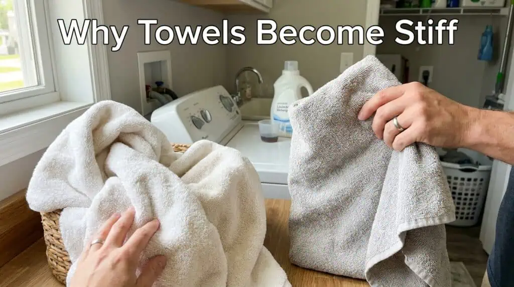 Why towels become stiff
